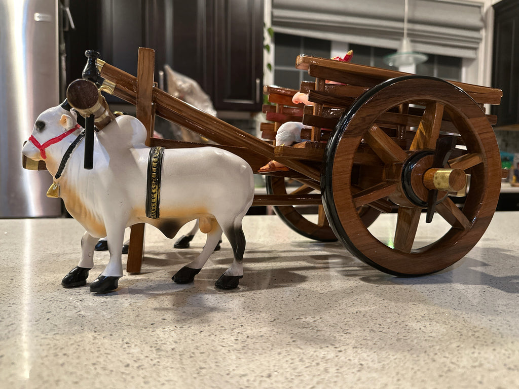 Teak Wooden Bullock Cart - Medium size
