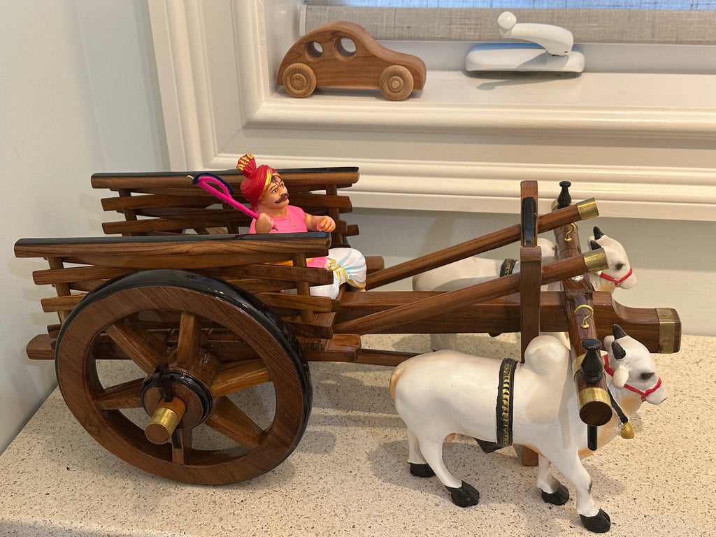 Teak Wooden Bullock Cart - Medium size