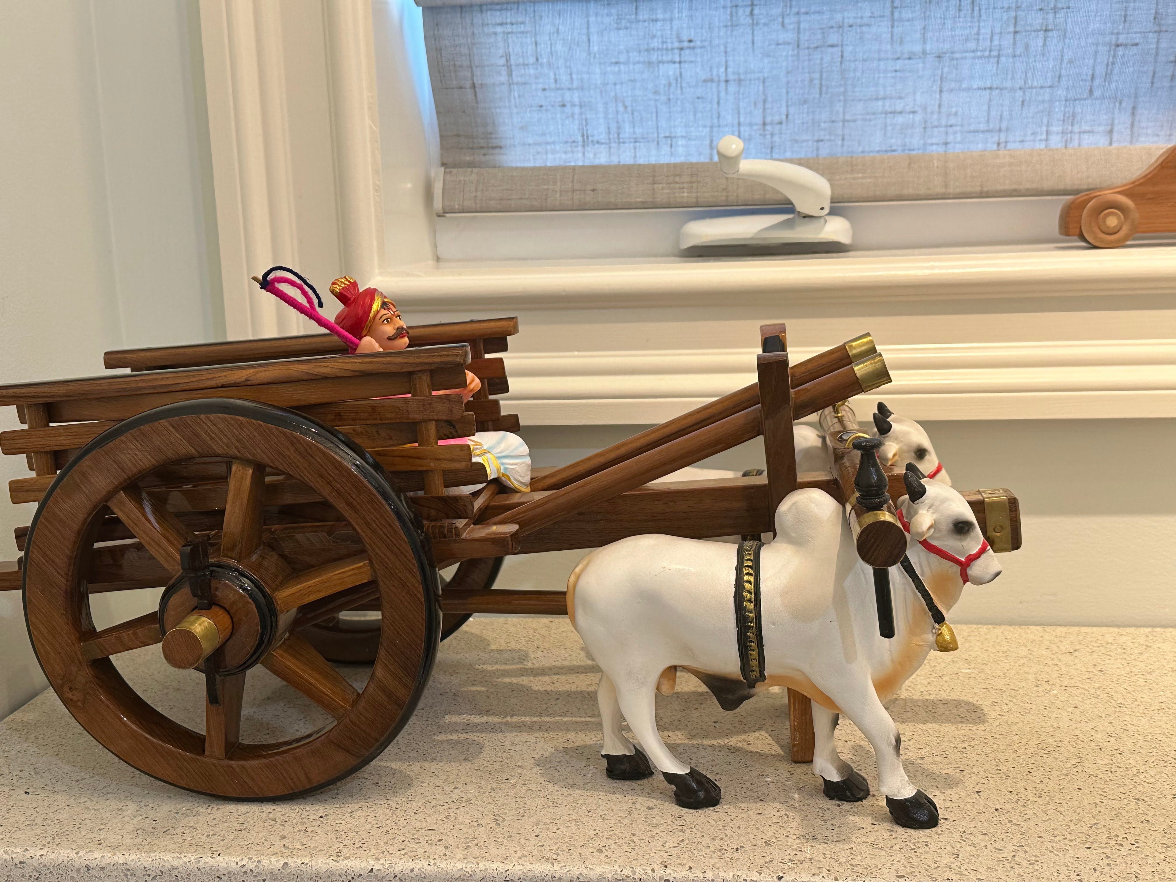 Teak Wooden Bullock Cart - Medium size