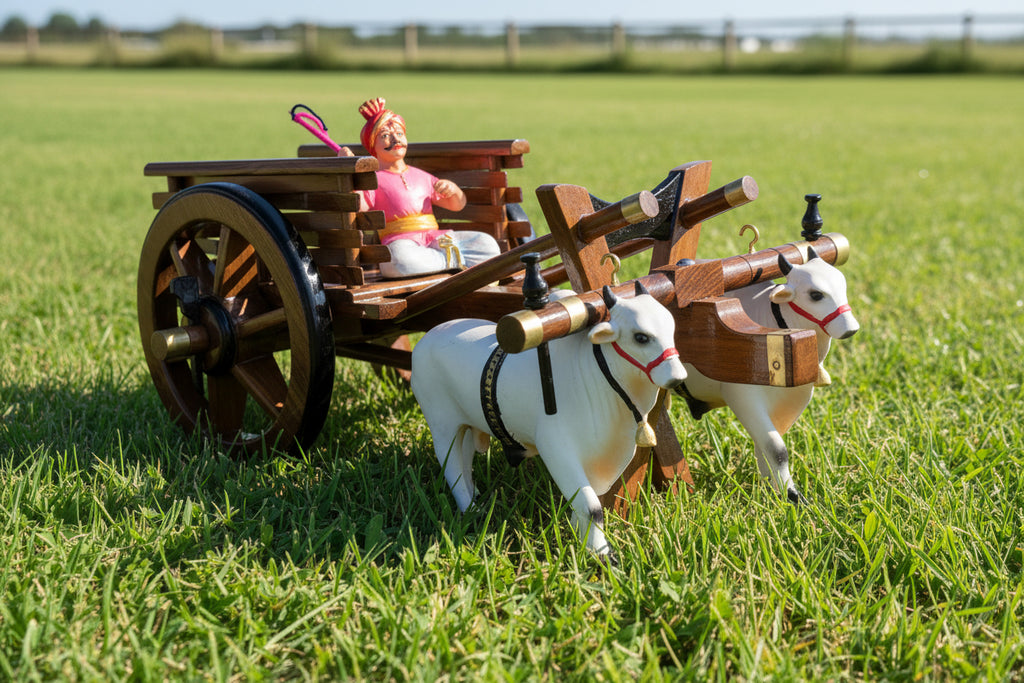 Teak Wooden Bullock Cart - Medium size